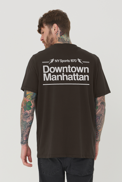 camiseta malhao marrom estampada retroy ny sports 2