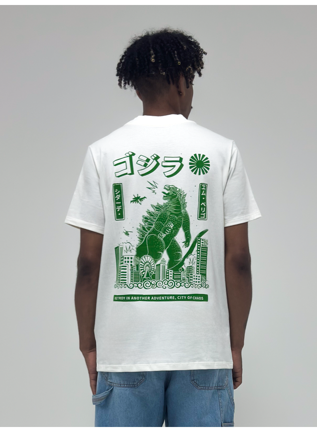 Camiseta Off-White Estampada Godzilla – Desperte o Caos com retroy