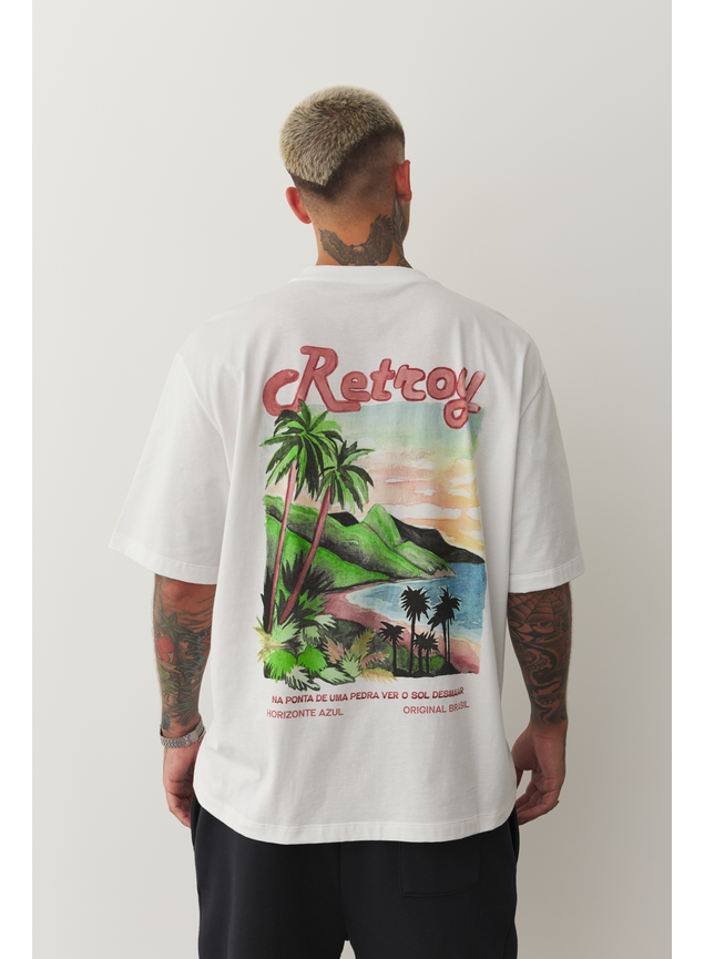 Camiseta Oversized Retroy Horizonte Azul – Nostalgia Carioca em