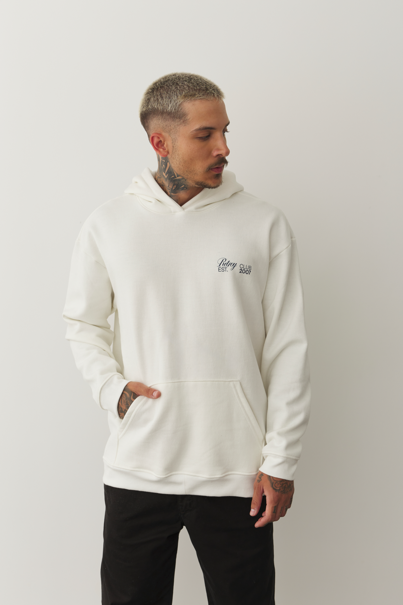 Moletom Canguru Estampado Retroy Club Off White