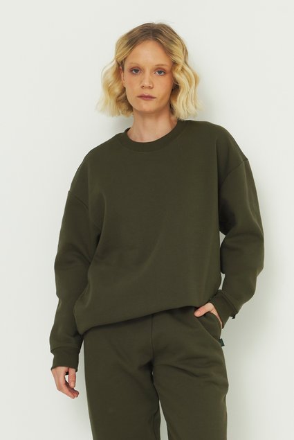 blusao moletom sem capuz basico retroy verde militar 9